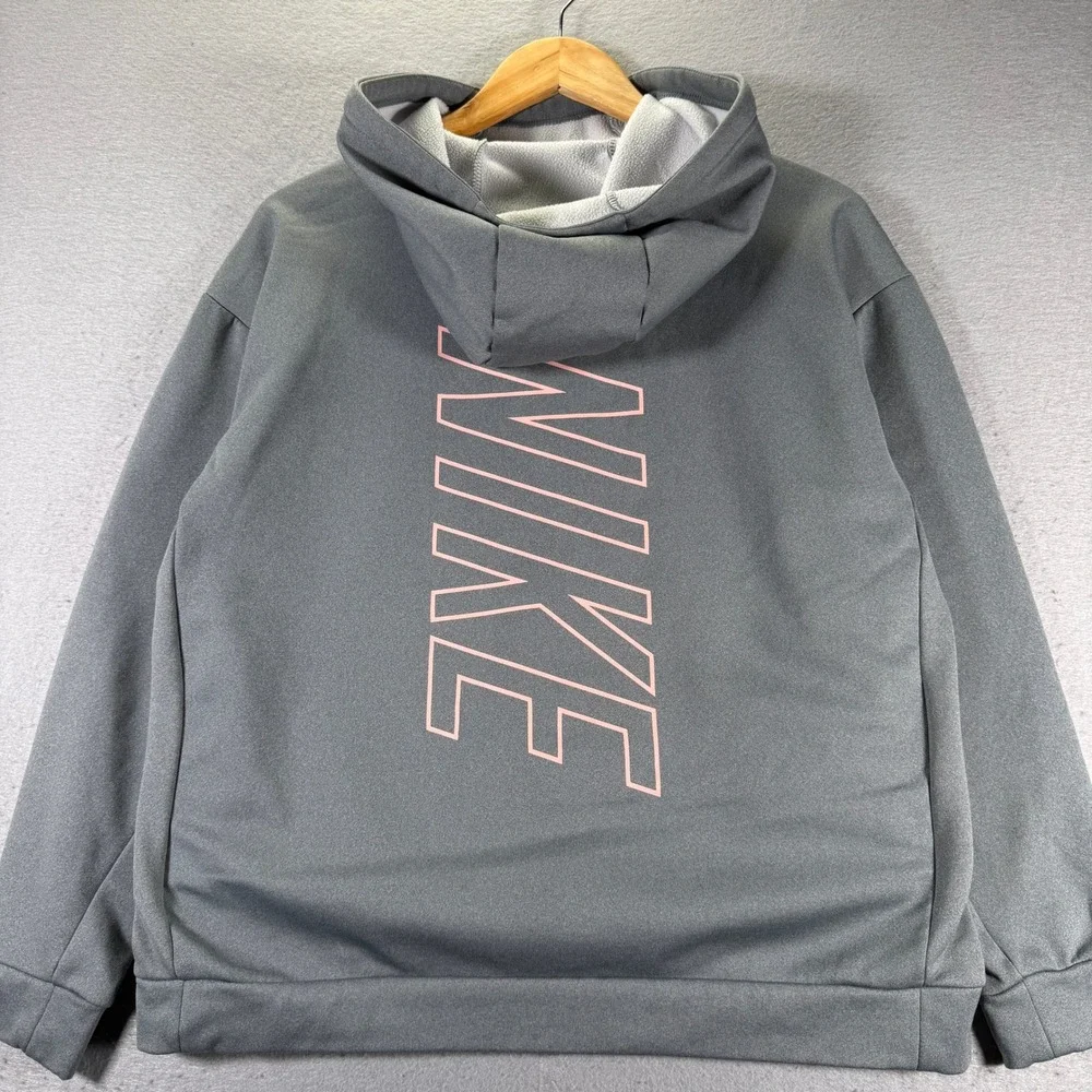 Nike Dri-FIT Gray Hoodie Pullover Therma Fit Women's Medium‎ Athletic Workout